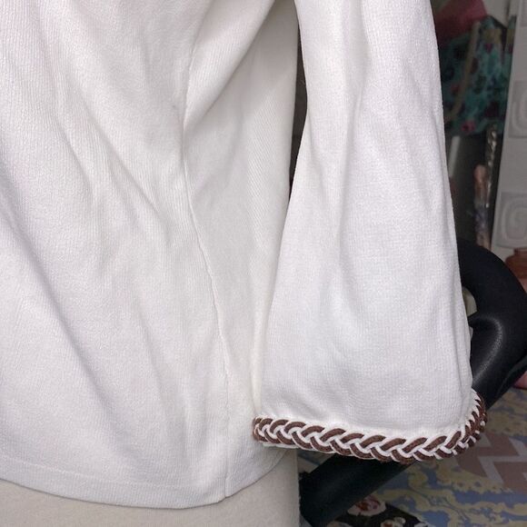 🌷 Joseph A 🌷 Vintage Flounce Flare Sleeve Sweater V Neck - Picture 5 of 6